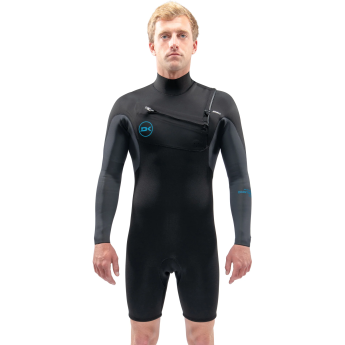 Гидрокостюм DAKINE MEN'S QUANTUM CHEST ZIP LONG SLEEVED SHORTY 2/2mm F/L Black/Grey, размер L